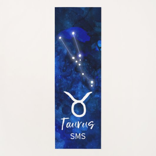 Taurus Zodiac Constellation Blue Galaxy Monogram Yogamatte (Vorderseite)
