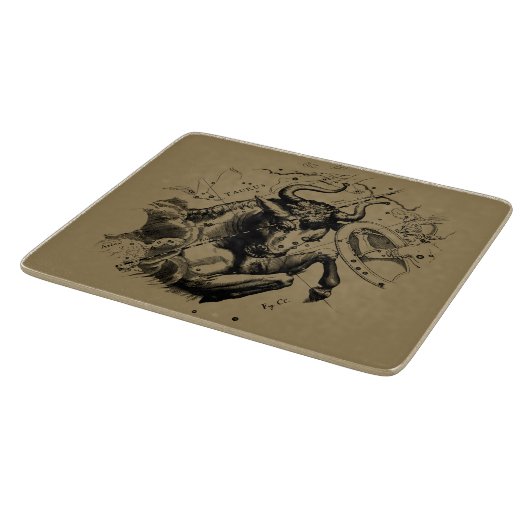 Taurus Zodiac Constellation Hevelius 1690 auf Taup Schneidebrett (Ecke)