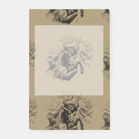 Taurus Zodiac Constellation Map Hevelius 1690 Post-it Klebezettel (Vorderseite)