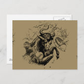 Taurus Zodiac Constellation Map Hevelius 1690 Postkarte (Vorne/Hinten)