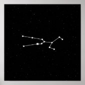 Taurus Zodiac Constellation Modernes Schwarz & Wei Poster (Vorne)