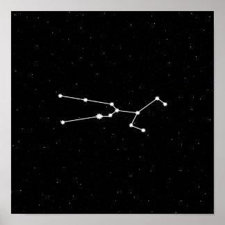 Taurus Zodiac Constellation Modernes Schwarz & Wei Poster