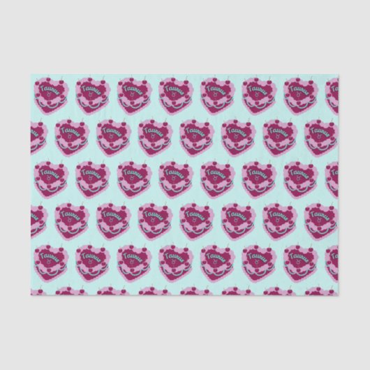 Taurus Zodiac Coquette Herz Birthday Cake Seidenpapier (Vorderseite)