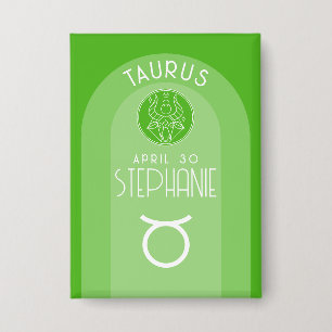 Taurus Zodiac Custom Geburtstag Foto Astrologie Button