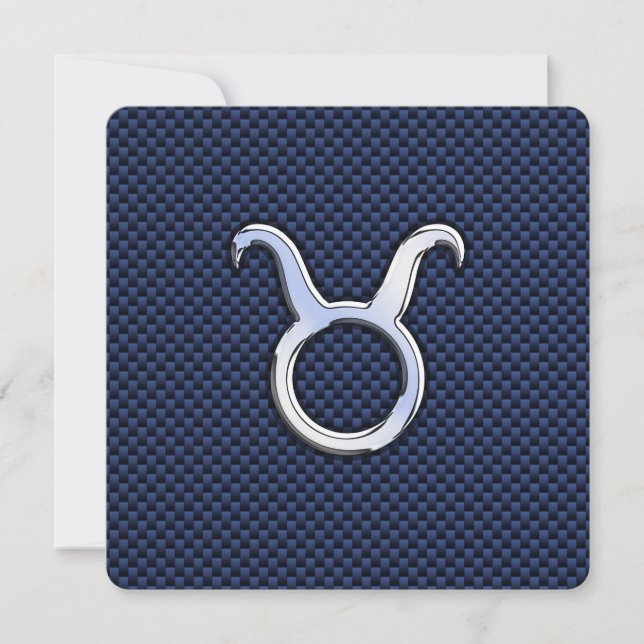 Taurus Zodiac Decor Navy Blue Carbon Fibre Print (Vorderseite)