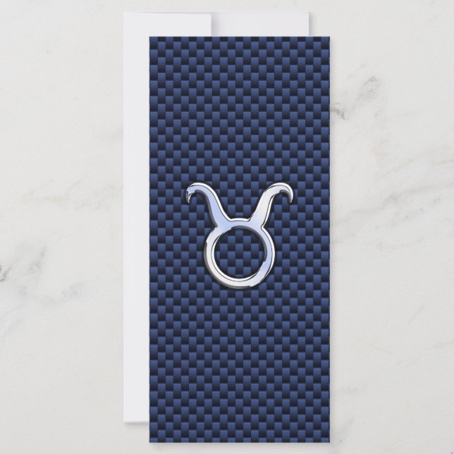 Taurus Zodiac Decor Navy Blue Carbon Fibre Print (Vorderseite)