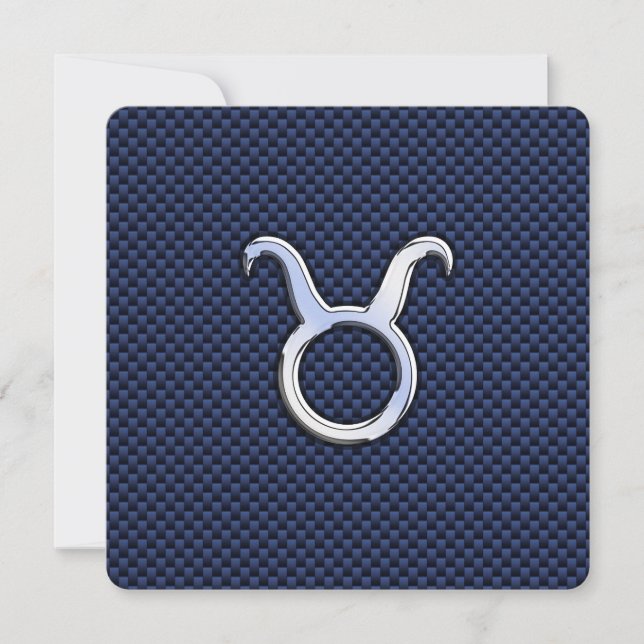 Taurus Zodiac Decor Navy Blue Carbon Fibre Print (Vorderseite)