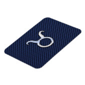 Taurus Zodiac Decor Navy Blue Carbon Fibre Print Magnet (Linke Seite)
