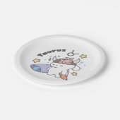 Taurus Zodiac Dreamer - Niedlicher Sleepy Bunny Pappteller (Schrägansicht)