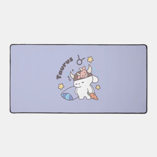 Taurus Zodiac Dreamer - Niedlicher Sleepy Bunny Schreibtischunterlage (Vorderseite)