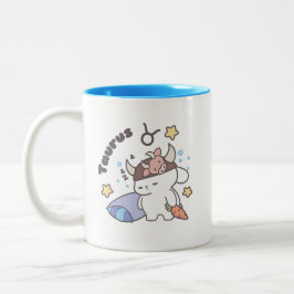 Taurus Zodiac Dreamer - Niedlicher Sleepy Bunny Zweifarbige Tasse
