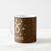 Taurus Zodiac Earthy Brown Astrologie Tasse (Vorderseite Links)