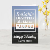 Taurus Zodiac Fun Charakteristika Geburtstag Karte (Gelbe Blume)