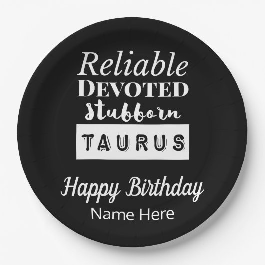 Taurus Zodiac Fun Eigenschaften Geburtstag Pappteller (Vorderseite)