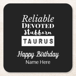 Taurus Zodiac Fun Eigenschaften Geburtstag Rechteckiger Pappuntersetzer