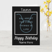 Taurus Zodiac Fun Zitat zum Schwarz-Weiß-Geburtsta Karte (Gelbe Blume)