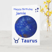 Taurus zodiac Geburtstagskarte Karte (Gelbe Blume)