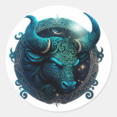 Taurus Zodiac Graphic Runder Aufkleber (Vorderseite)