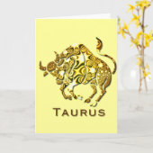 Taurus Zodiac Greeting Card Karte (Gelbe Blume)
