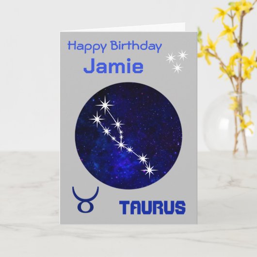 Taurus zodiac Horoskop-Karte Karte (Gelbe Blume)