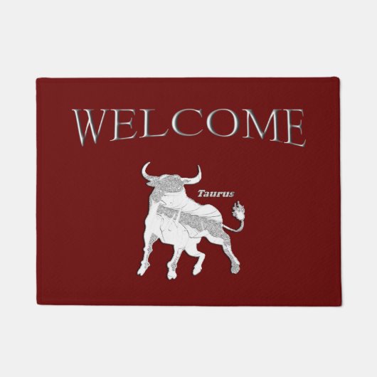 Taurus Zodiac Maroon Fußmatte (Vorderseite)