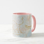 Taurus Zodiac Monogram Astrologie Glitzer Tasse (VorderseiteRechts)