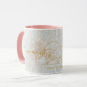 Taurus Zodiac Monogram Astrologie Glitzer Tasse (Vorderseite Links)