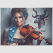Taurus Zodiac Musician Violin Decoupage Seidenpapier (Vorderseite)
