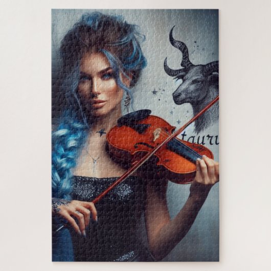 Taurus Zodiac Musician Violin Puzzle (Vertikal)