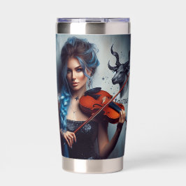 Taurus Zodiac Musician Violin Thermobecher