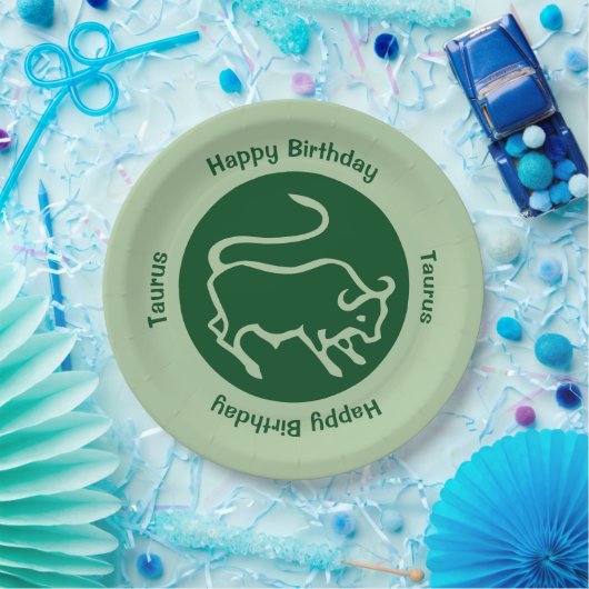 Taurus Zodiac Pappteller (Party)