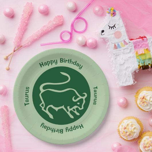 Taurus Zodiac Pappteller (Party)