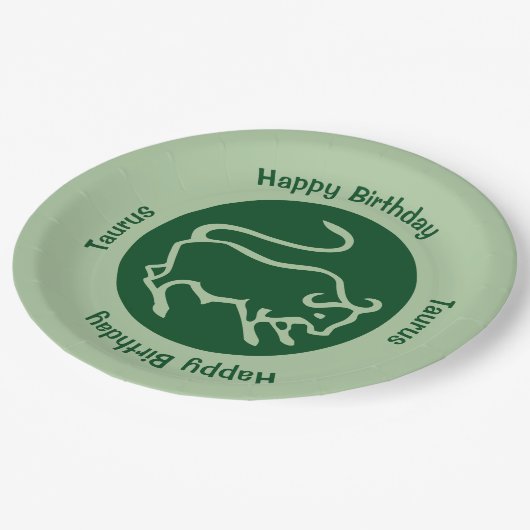 Taurus Zodiac Pappteller (Schrägansicht)