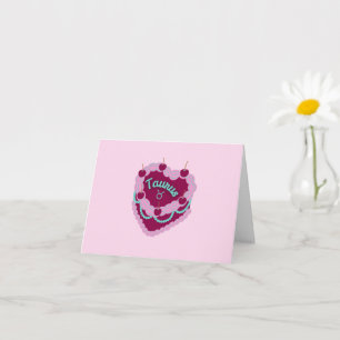 Taurus Zodiac Pastel Heart Birthday Cake Karte