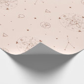 Taurus Zodiac Pattern in Brown and Burgundy Geschenkpapier (Ecke)