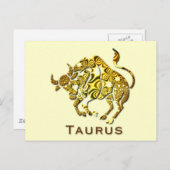 Taurus Zodiac Poscard Postkarte (Vorne/Hinten)