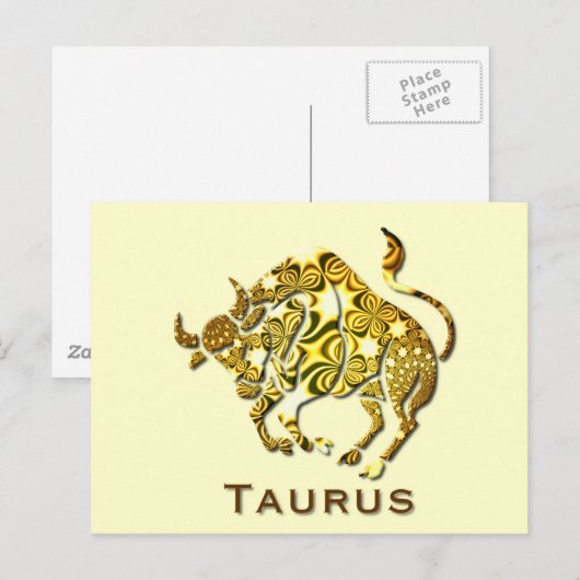 Taurus Zodiac Poscard Postkarte (Vorne/Hinten)