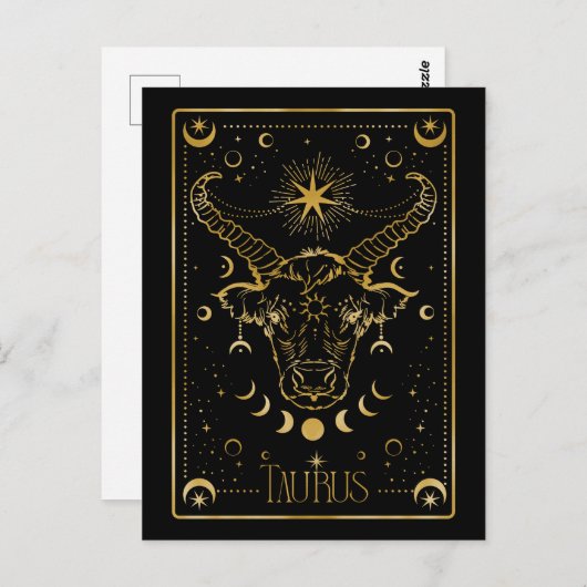 Taurus zodiac postkarte (Vorne/Hinten)