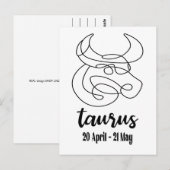 Taurus, Zodiac Postkarte (Vorne/Hinten)