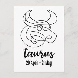 Taurus, Zodiac Postkarte