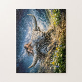 Taurus Zodiac Riding a Mystical Horned Beast Puzzle (Vertikal)
