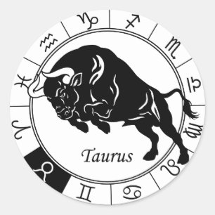 Taurus zodiac runder aufkleber