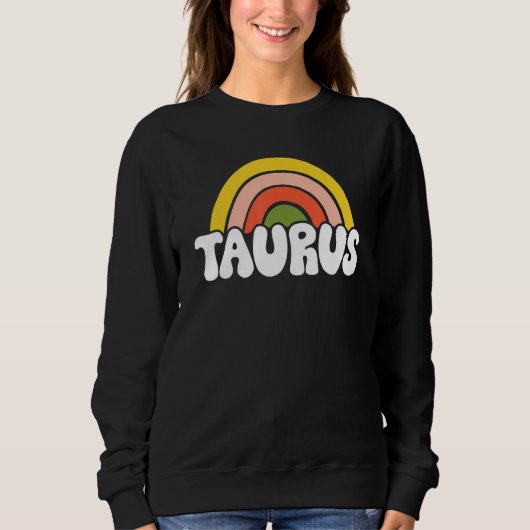 Taurus Zodiac Sign 70s Hippie Style Sweatshirt (Vorderseite)