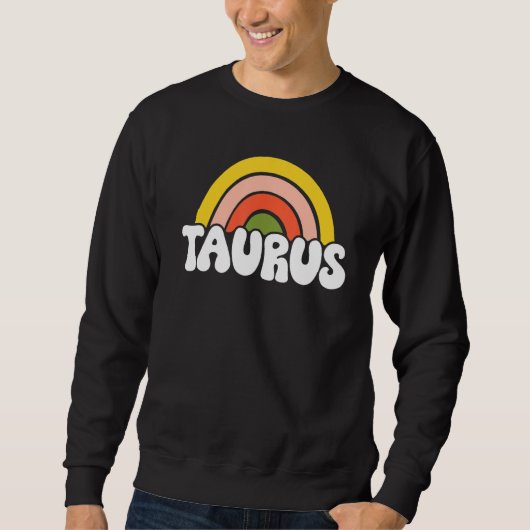 Taurus Zodiac Sign 70s Hippie Style Sweatshirt (Vorderseite)