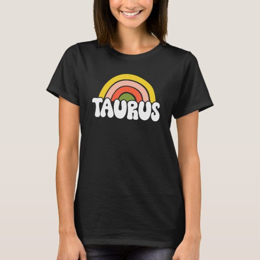 Taurus Zodiac Sign 70s Hippie Style T-Shirt (Vorderseite)