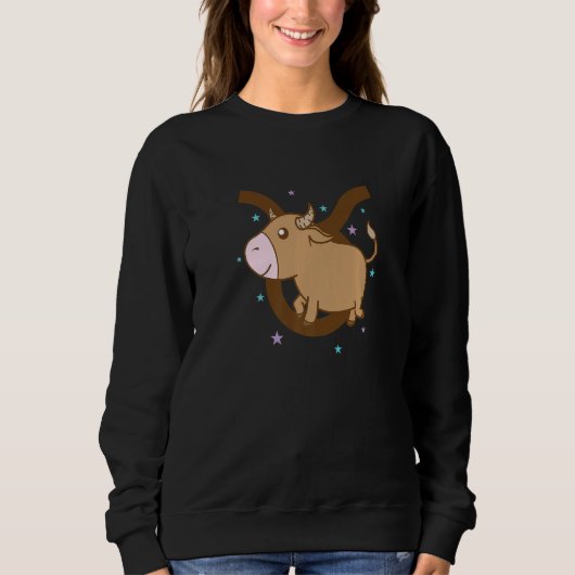 Taurus Zodiac Sign as Animal Horoscope Sweatshirt (Vorderseite)