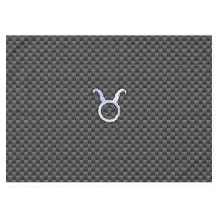 Taurus Zodiac Sign auf Carbon Fiber Style Tischdecke