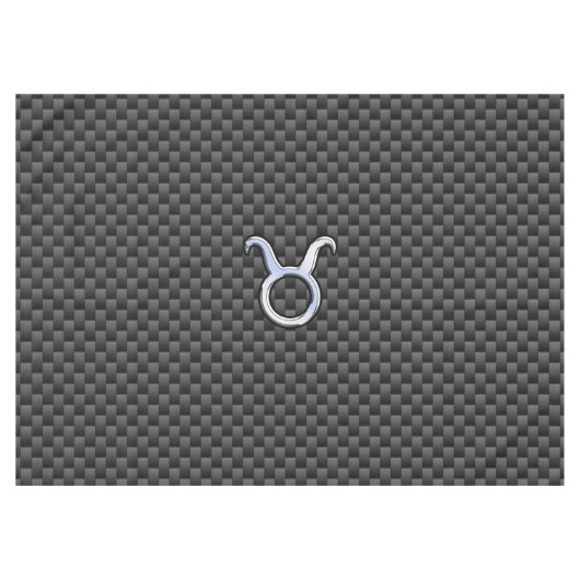 Taurus Zodiac Sign auf Carbon Fiber Style Tischdecke (Vorderseite (Horizontal))