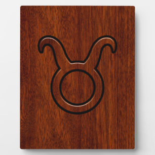 Taurus Zodiac Sign auf Mahogany Style Fotoplatte