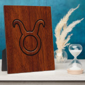 Taurus Zodiac Sign auf Mahogany Style Fotoplatte (Seite)